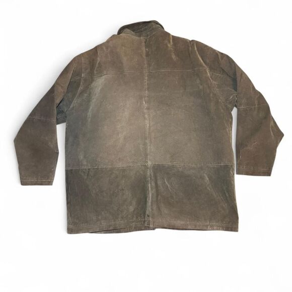 Men’s 2X Brown Leather Jacket Personal Choice Button Front Coat Quilted Lining - Picture 2 of 6